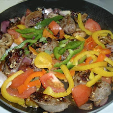 Sausages, Pepper & Mushroom Scramble