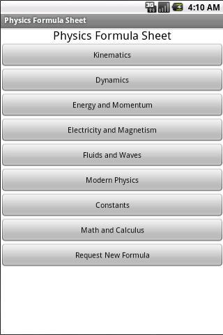 Physics Formula Sheet