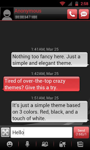 【免費個人化App】GO SMS THEME - Smooth Red-APP點子