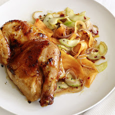 Glazed Hens With Cucumber-Cantaloupe Salad