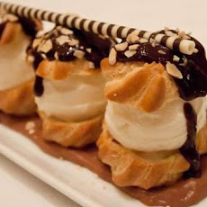 Profiteroles with Coffee Ice Cream