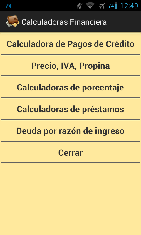 Android application Financial Loan Calculators screenshort