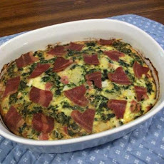 Good Morning Florentine Ham and Eggs Casserole