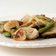 Artichoke, Chanterelle, and Cipollini Sauté