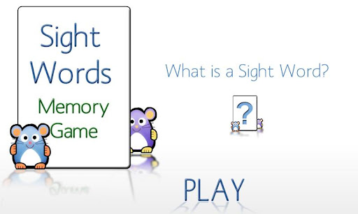 Sight Words Memory Game