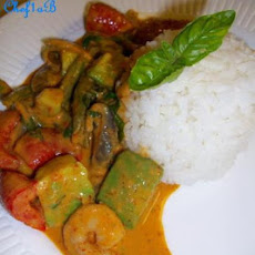 Fiery Avocado Red Curry and Shrimp