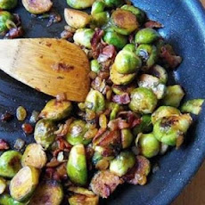 Pan Roasted Brussels Sprouts with Bacon