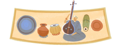 Google Doodle M. S. Subbulakshmi's 97th Birthday