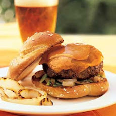 Cheeseburgers with Charred Green Chiles and Onions