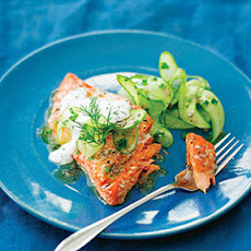 Grilled Salmon with Cucumber Salad