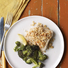 Baked Fish with Herbed Breadcrumbs and Broccoli
