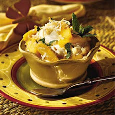 Mint Nectarines With Pineapple-Coconut Ice Cream
