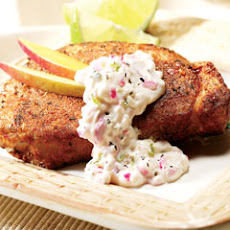 Pork Chops With Creamy Lime Salsa