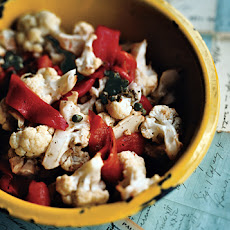 Roasted Red Peppers and Cauliflower with Caper Vinaigrette