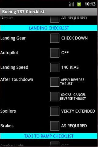 Boeing 737 Checklist