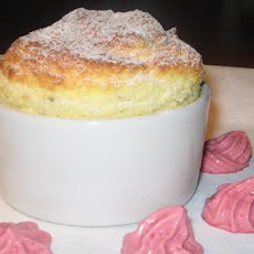Hot Passionfruit Souffle With Raspberry Cream