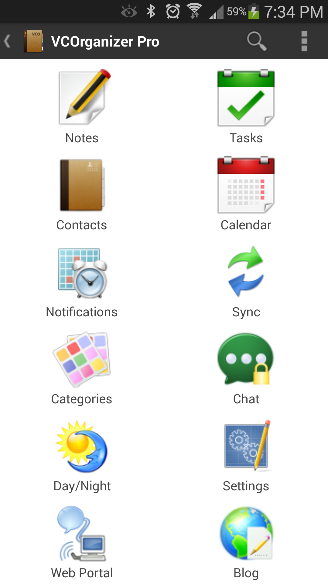 Android application VCOrganizer Pro screenshort