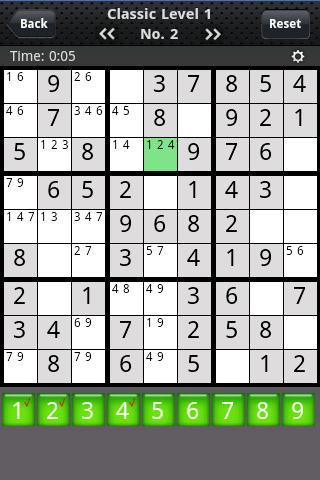 sudoku-classics for android screenshot