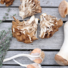 Sautéed hen of the woods and king trumpet mushrooms with garlic and fresh thyme