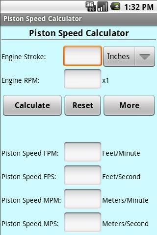 Piston Speed Calculator