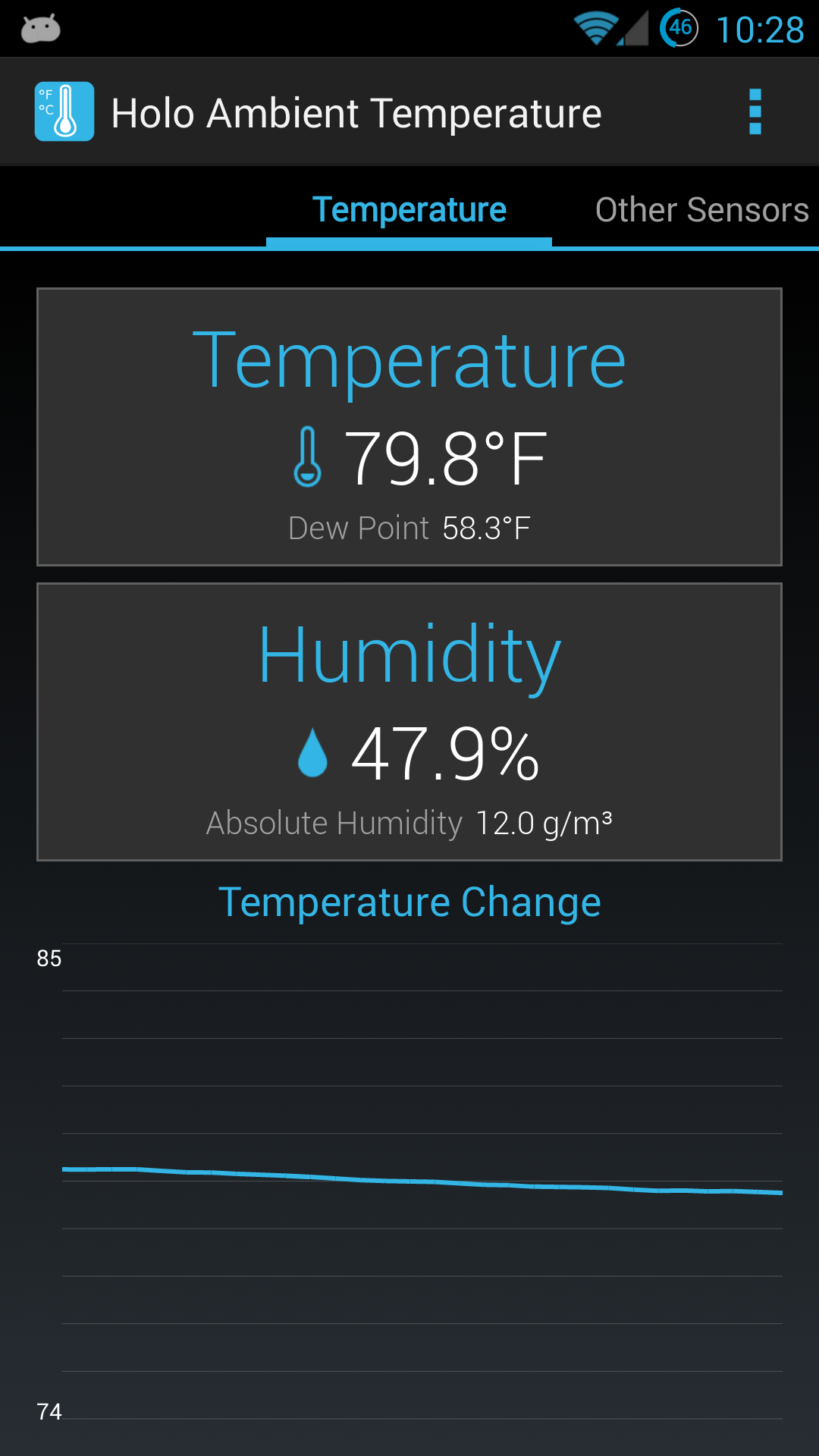 Android application Holo Ambient Temperature Pro screenshort