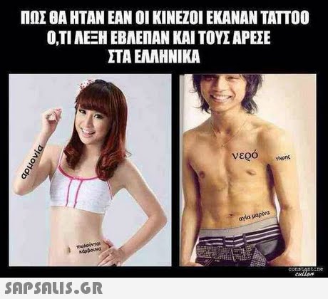 ΠΩΣ ΘΑ ΗΤΑΝ ΕΑΝ ΟΙ ΚΙΝΕΖΟΙ ΕΚΑΝΑΝ TATTOO ΟΤΙ ΑΕΞΗ ΕΒΛΕΠΑΝ ΚΑΙ ΤΟΥΣ ΑΡΕΣΕ ΣΤΑ ΕΛΛΗΝΙΚΑ tivonk αγία μαρίνα 