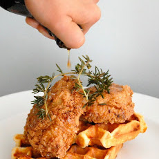 Buttermilk Fried Chicken with Cheesy Polenta Waffles