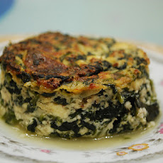 Spinach Baked with Three Cheeses