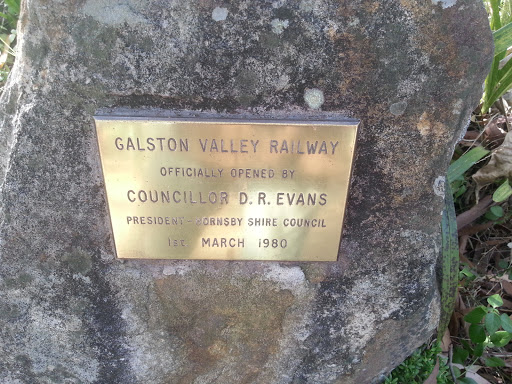 Galston Valley Railway opening plaque
