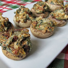 Artichoke & Sun-Dried Tomato Stuffed Mushrooms