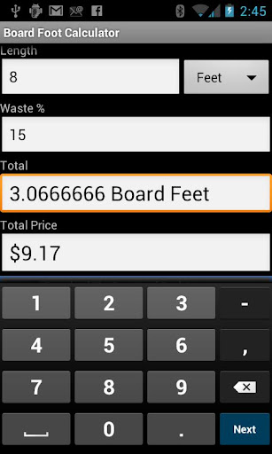 Board Foot Calculator