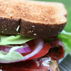 Maple Lacquered Bacon, Lettuce, and Tomato Sandwich