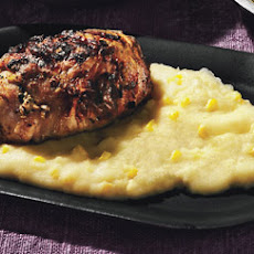 Grilled Mustard Chicken with Fresh Corn Polenta