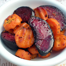 Roasted Plum Tsimmes w/ Honey-Cider Reduction