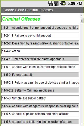 Rhode Island Criminal Offenses