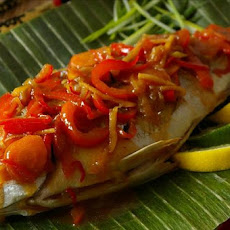 Chinese New Year Whole Fish With Sweet and Sour Vegetables