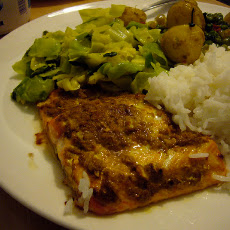 Salmon Curry With Mustard Greens