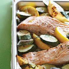 Roasted Salmon with Zucchini, Lemon, and Dill