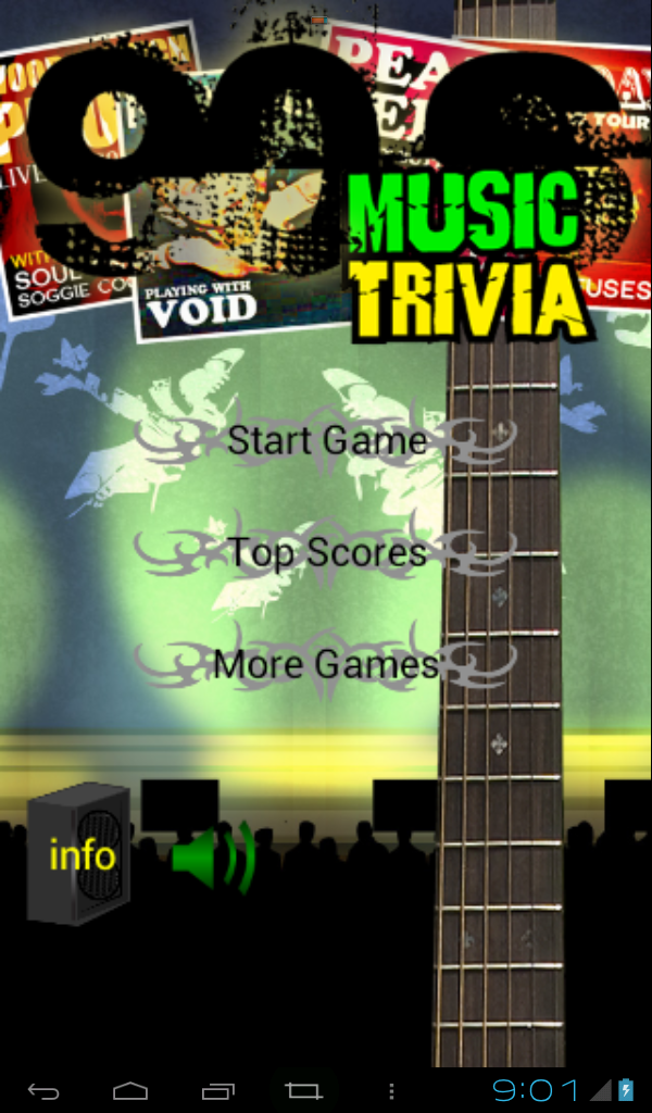 Android application 90s Music Trivia screenshort