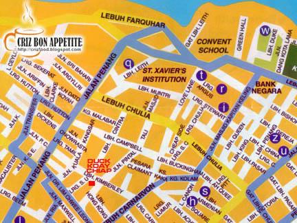 Detailed Map Of The Kimberley Map @ Kimberley Street Duck Koay Chiap - Malaysia Food & Restaurant Reviews