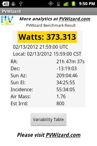 PVWizard - Solar Benchmarker