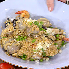 Seafood Stew with Rice and Salsa Criolla (Arroz con Mariscos)