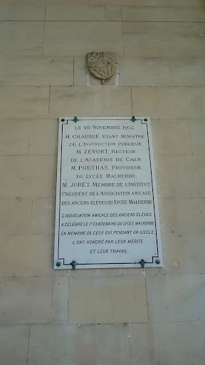 Plaque Commémorative Du Lycée Malherbe 