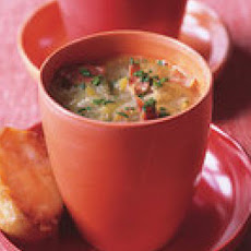 Leek Soup with Toasted Swiss Croutons
