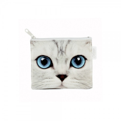Acheter pochette ou porte monnaie chat blanc Catseye à Hyères chez Graines  d'Ethique - Dilengo