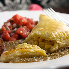 Baked Crab and Corn Empanadas with Roasted Poblano Sauce