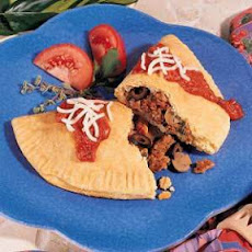 Beef Turnovers (mushrooms, olives and spaghetti sauce)