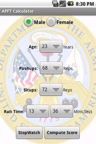 Marine Corps PFT Calculator