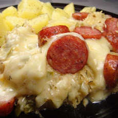 Smoked Sausage and Sauerkraut Casserole