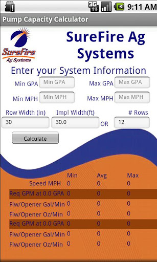 Pump Capacity Calculator